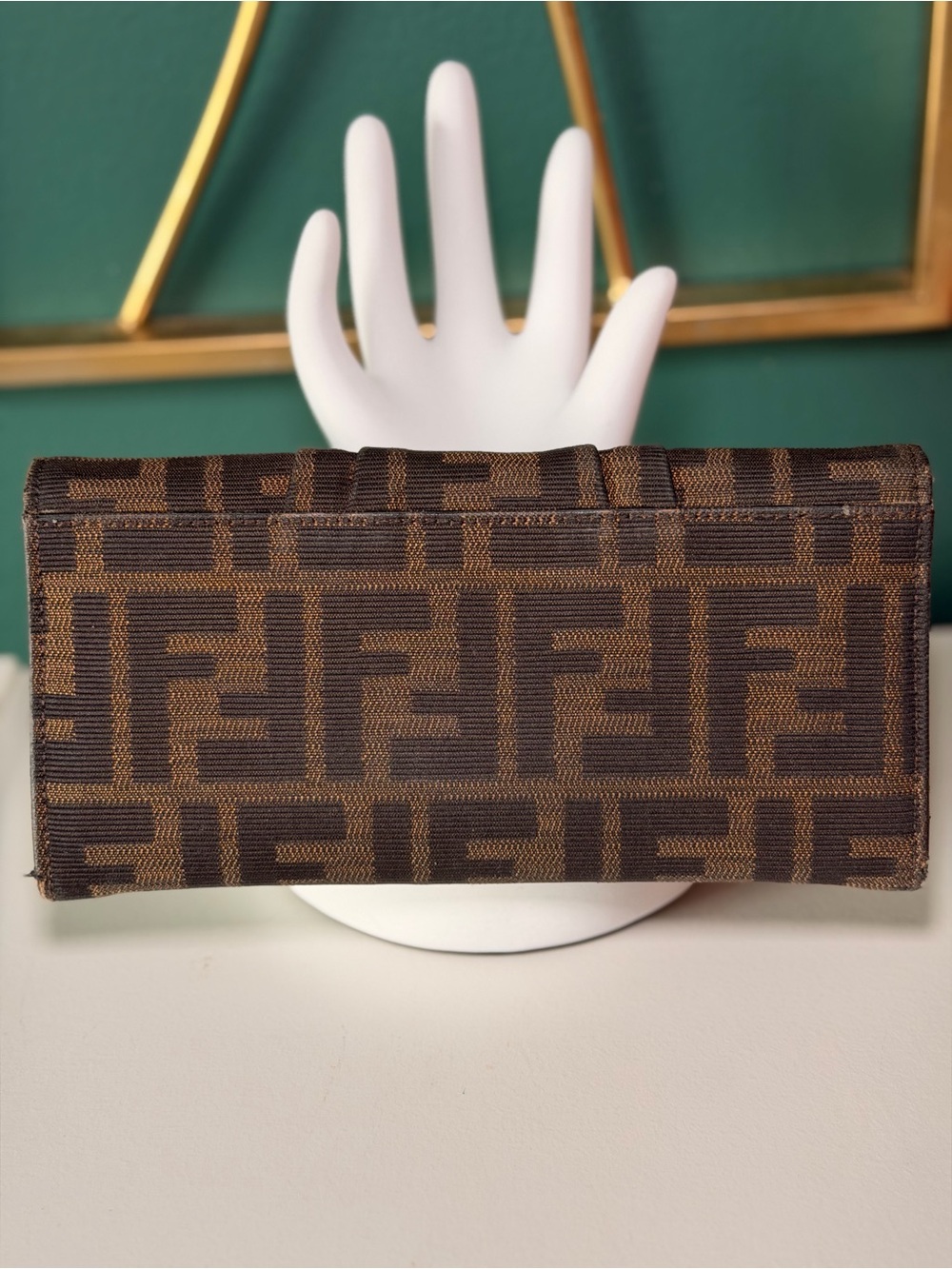 Fendi Brown Zucca Continental Wallet with Black Logo Plaque - Picture 8 of 8